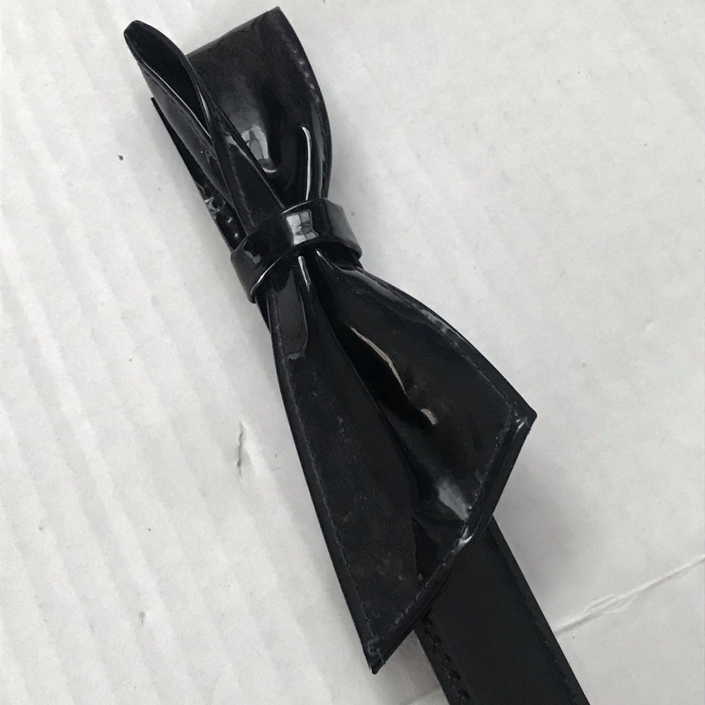 Bow Belt Black Cute Shiny Vinyl Statement Size 28 Accessories by Pearl - Picture 6 of 14